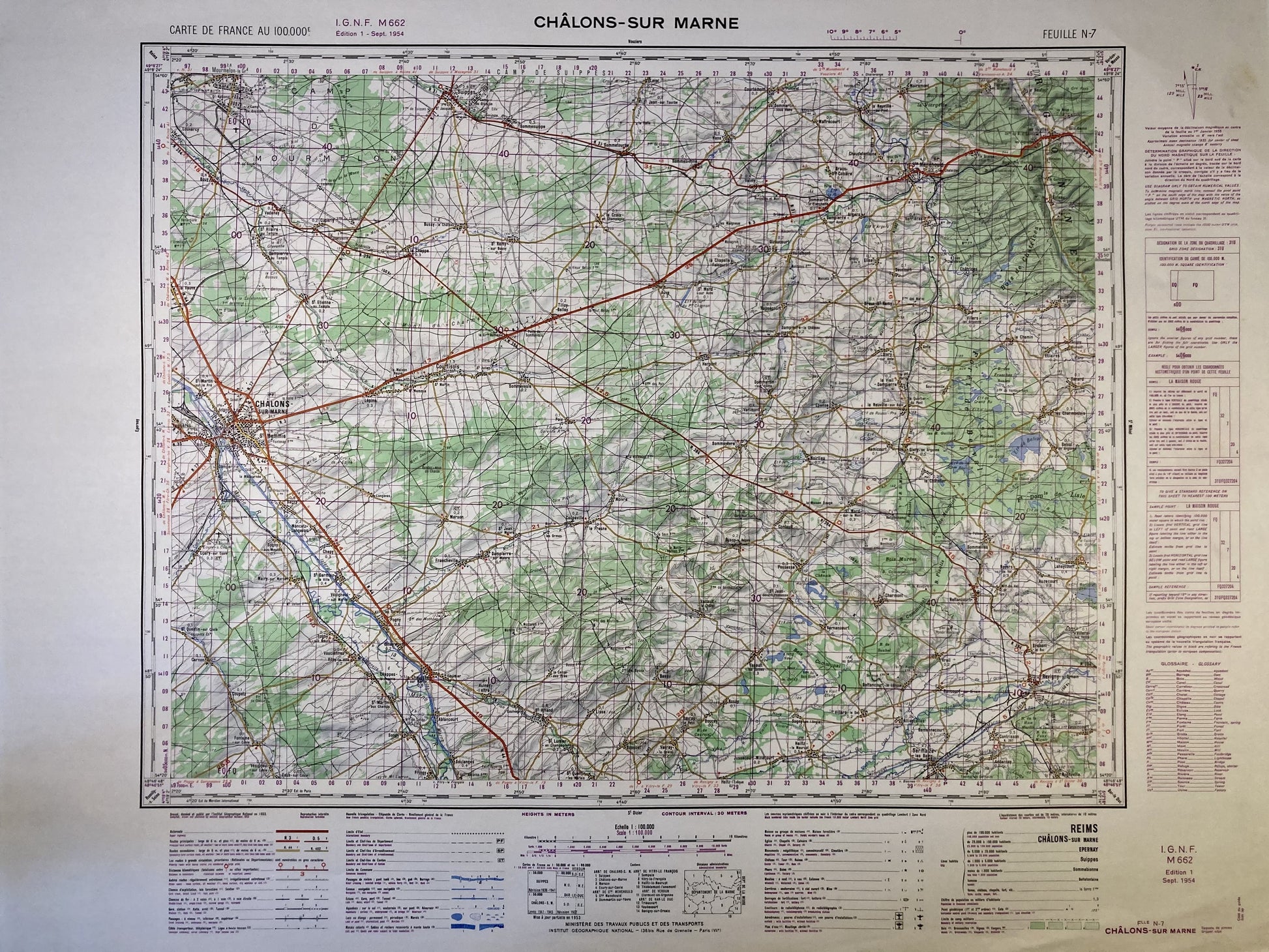 Carte IGN ancienne de Châlons-sur-Marne