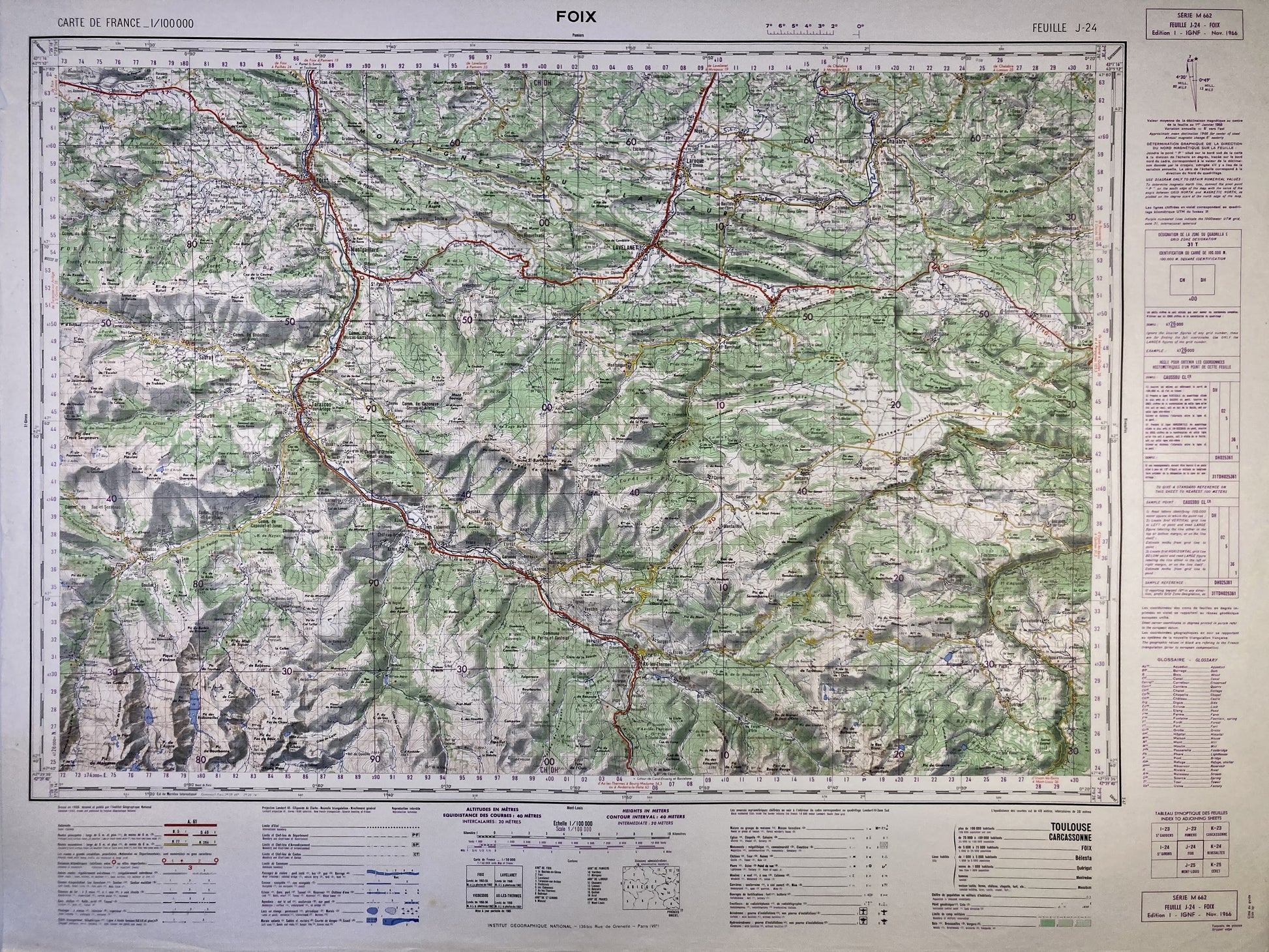 Carte IGN ancienne de Foix