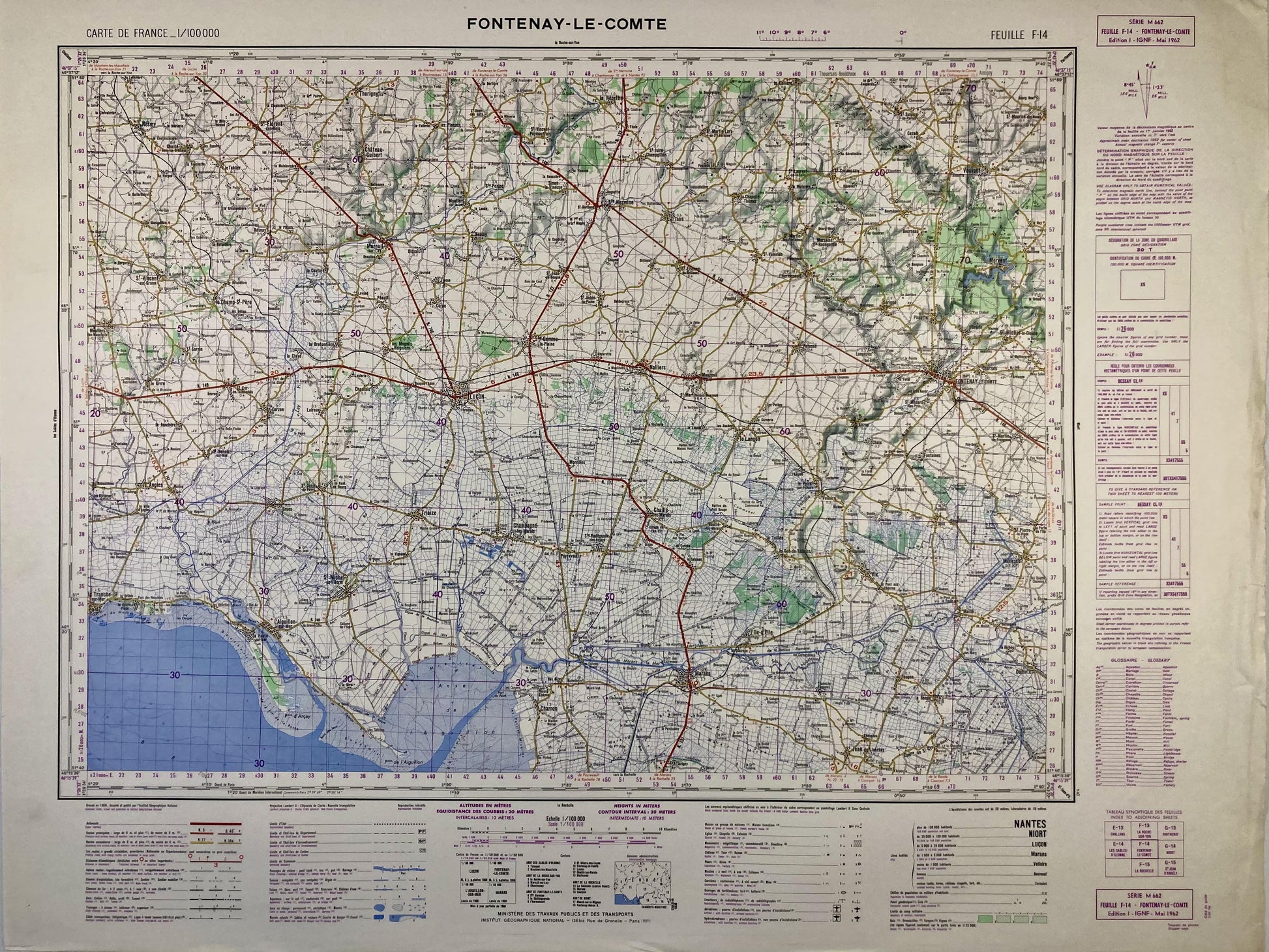 Carte IGN ancienne de Fontenay-le-Comte