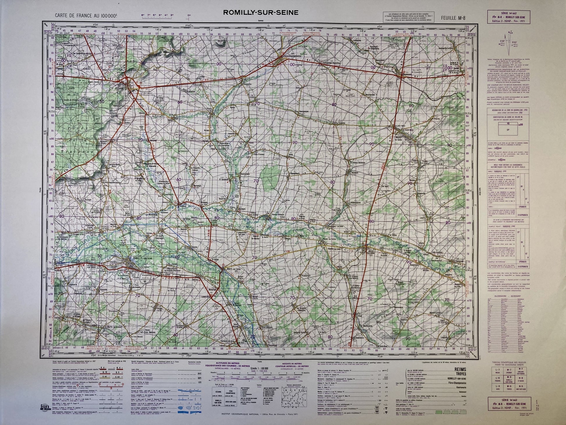 Carte IGN ancienne de Romilly-sur-Seine