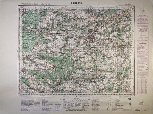 Carte IGN ancienne de Soissons