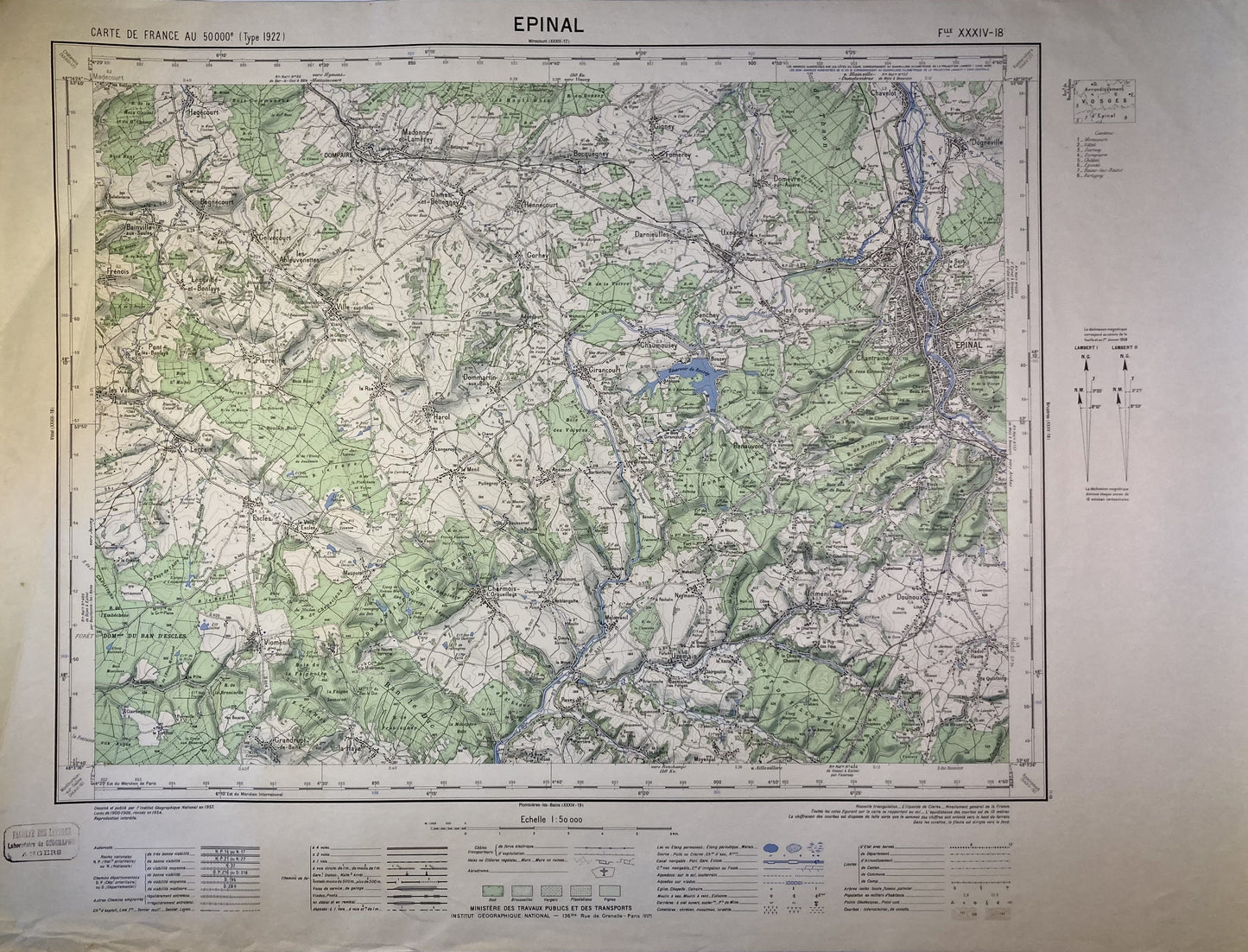 Carte IGN ancienne d'Epinal