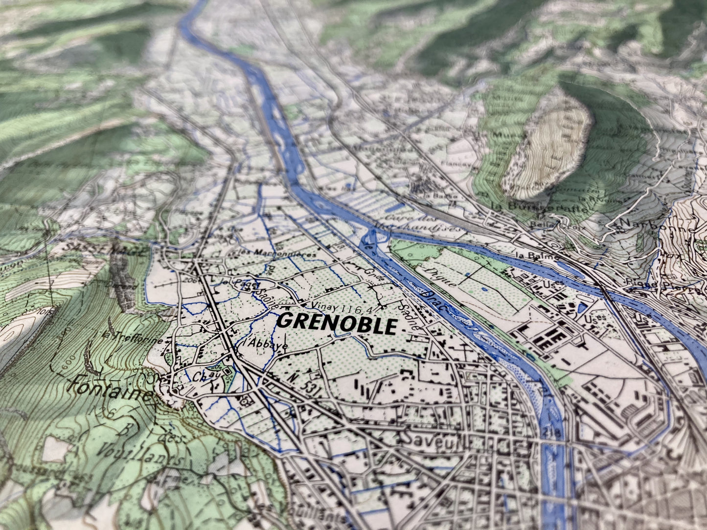Détail de la carte IGN ancienne de Grenoble