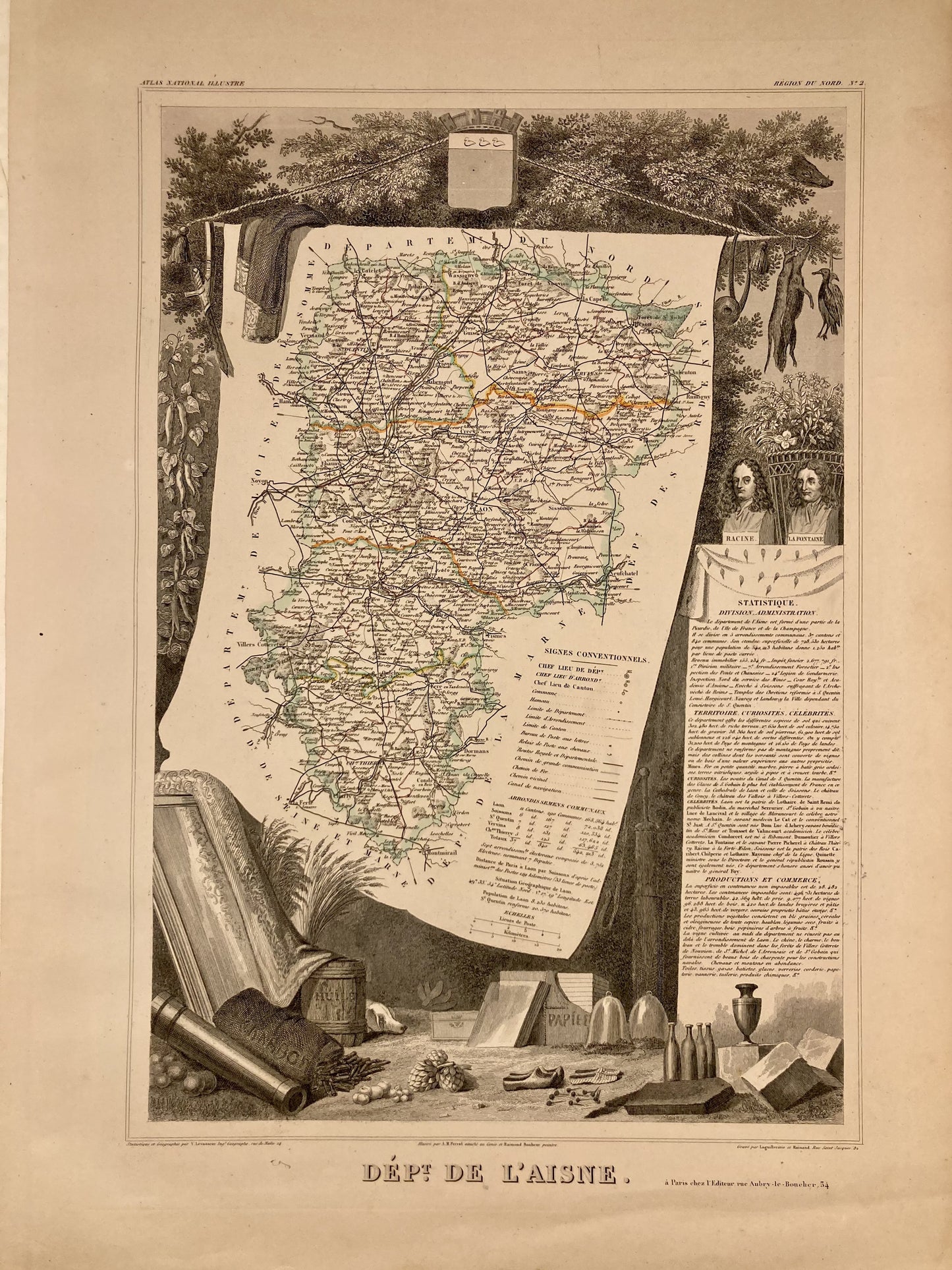 Autre carte ancienne illustrée de l'Aisne