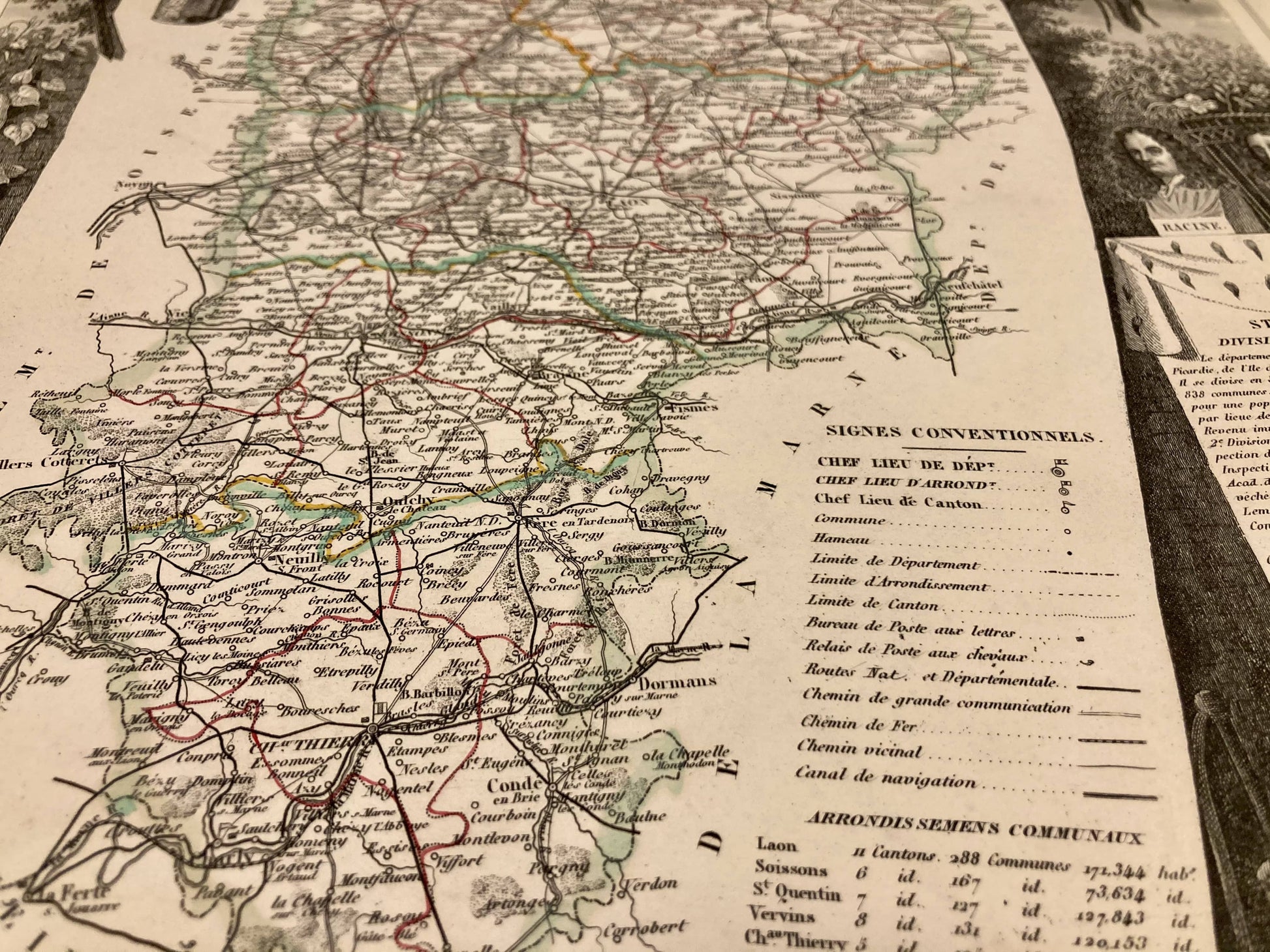 Carte ancienne illustrée de l'Aisne 5