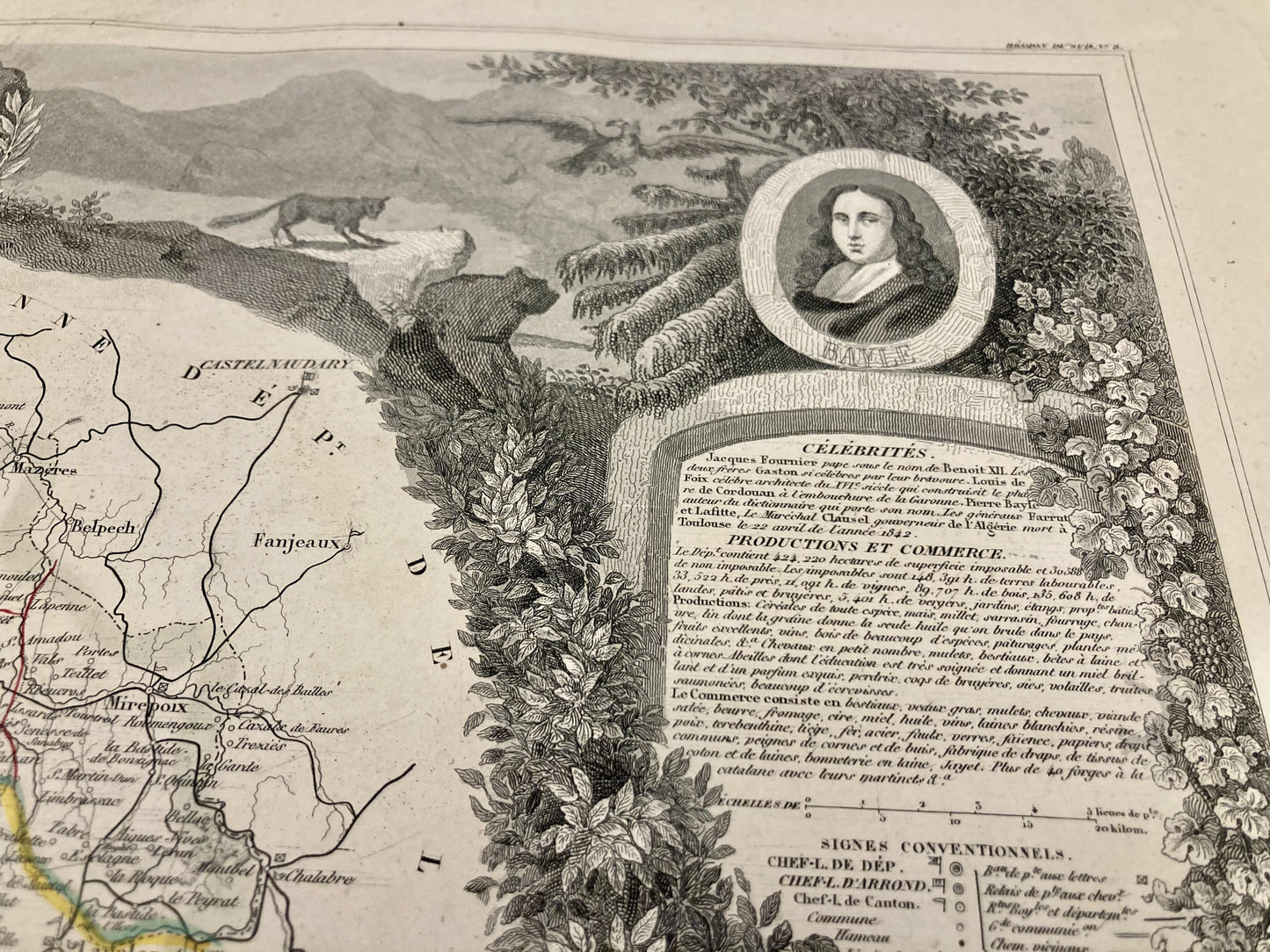 Carte ancienne illustrée de l'Ariège 5
