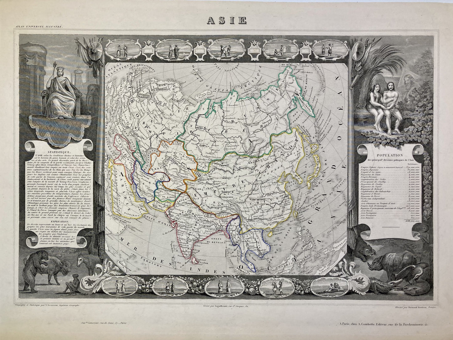 Carte illustrée de l'Asie par Levasseur