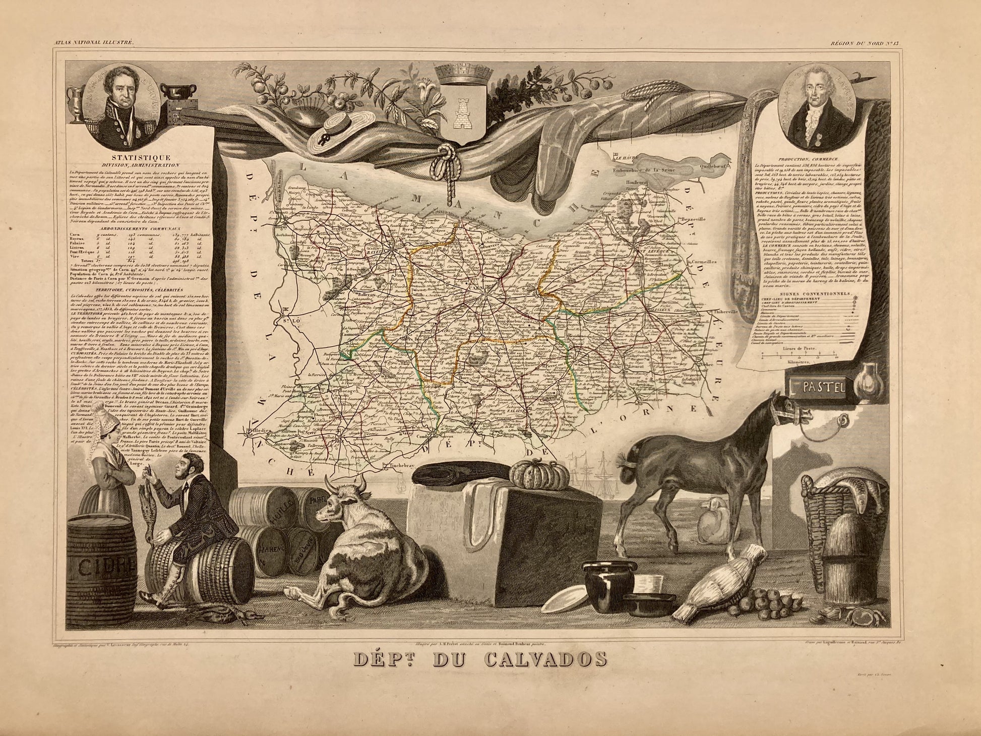 Carte ancienne illustrée du Calvados 4
