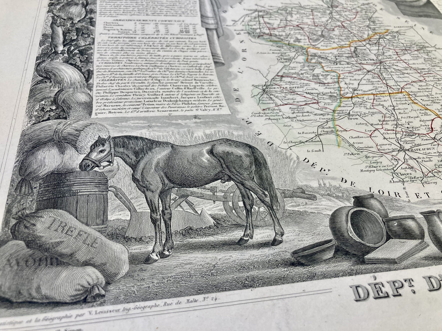 Carte ancienne illustrée de l'Eure-et-Loir 2