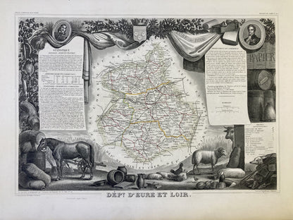 Carte ancienne illustrée de l'Eure-et-Loir 3