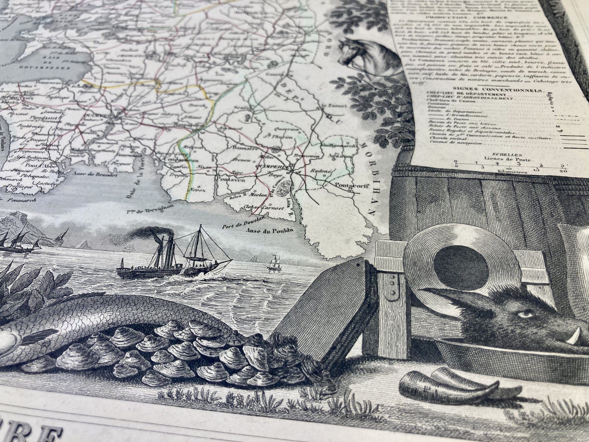 Carte ancienne illustrée du Finistère 3