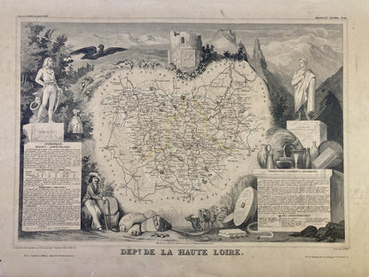 Carte ancienne illustrée de la Haute-Loire 4