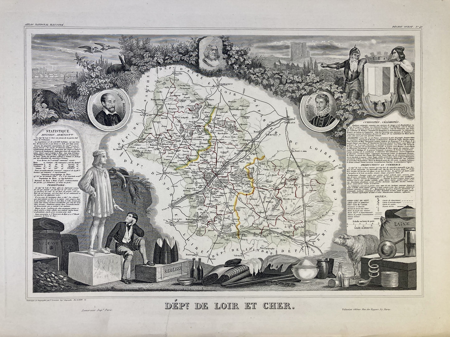 Carte ancienne illustrée du Loir-et-Cher 3