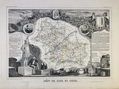 Carte du Loir-et-Cher avec villes et villages