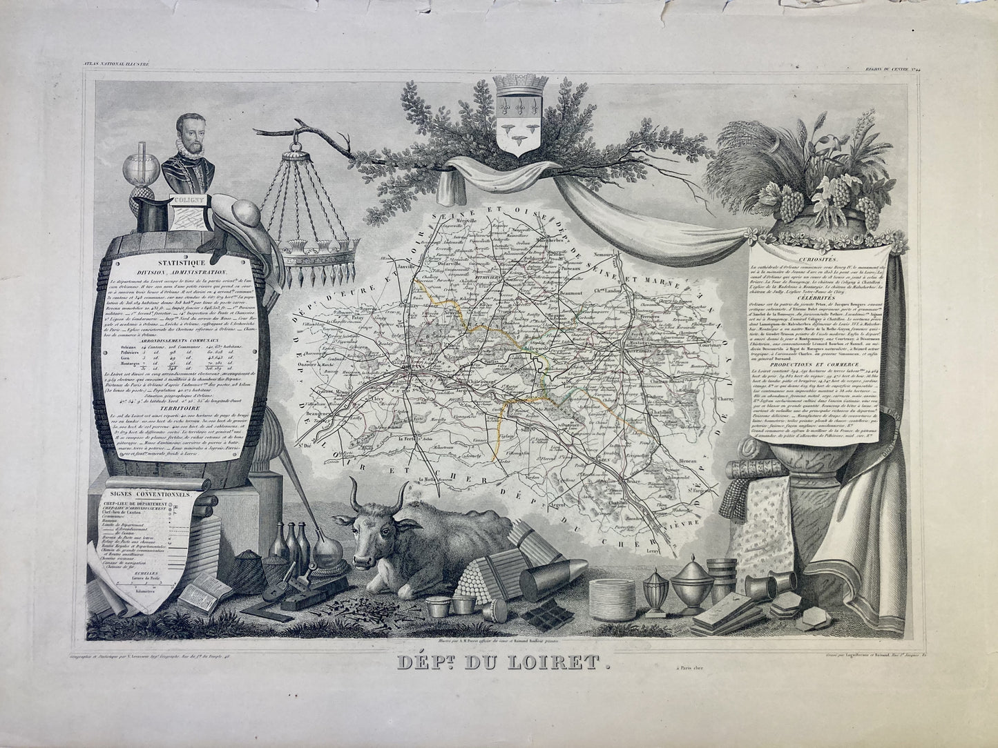 Carte ancienne illustrée du Loiret 4