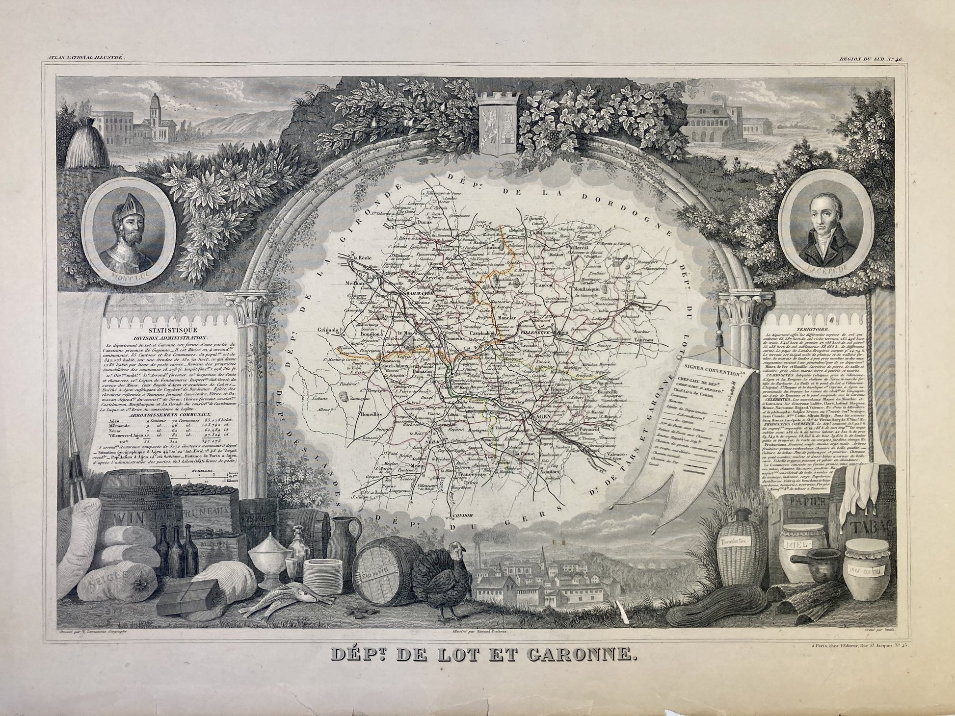 Carte ancienne illustrée du Lot-et-Garonne 4