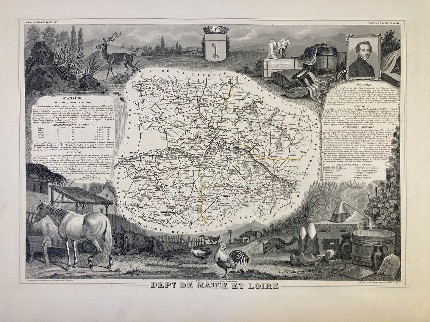 Carte ancienne illustrée du Maine-et-Loire 4