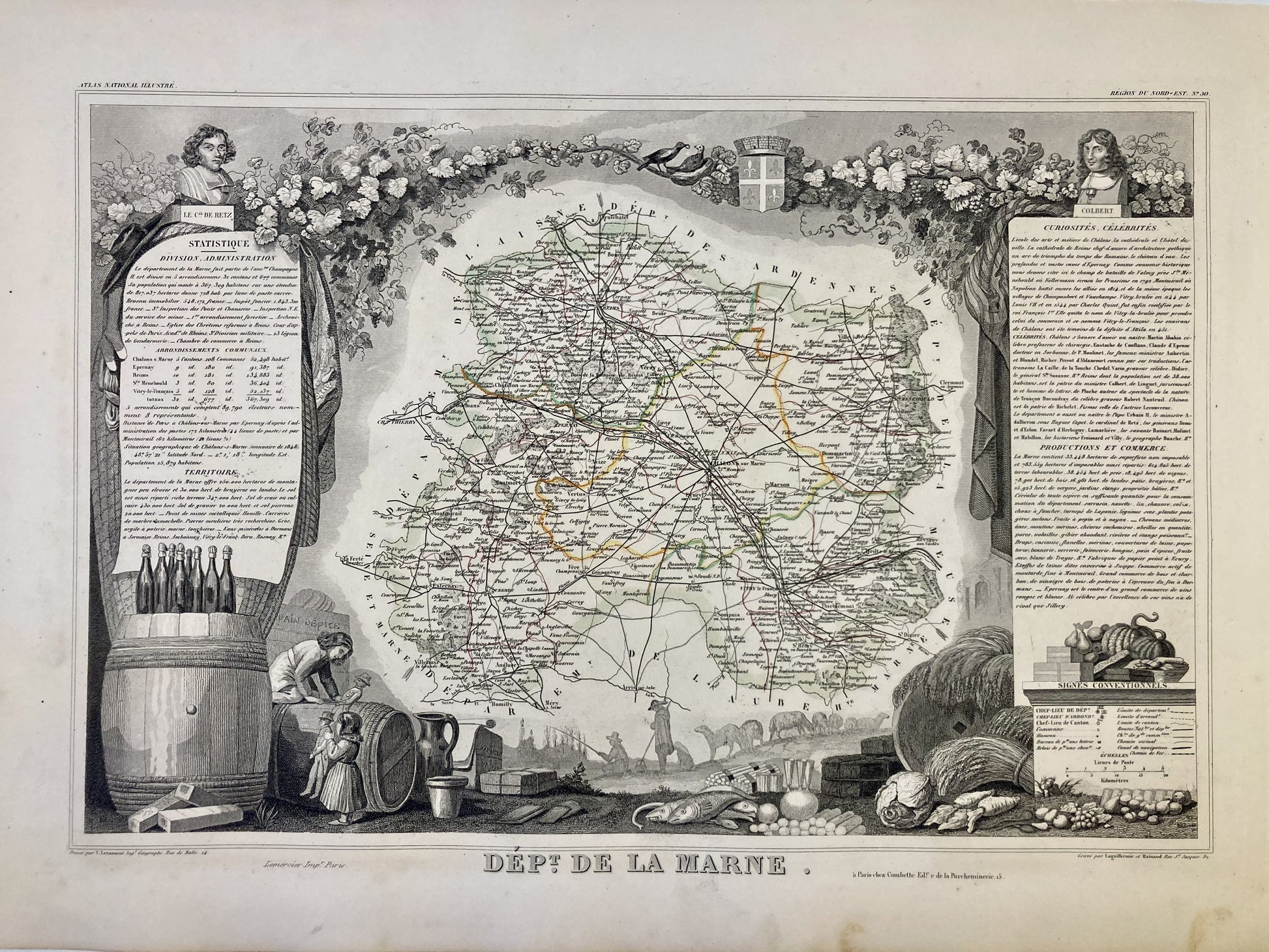 Carte ancienne illustrée de la Marne 4