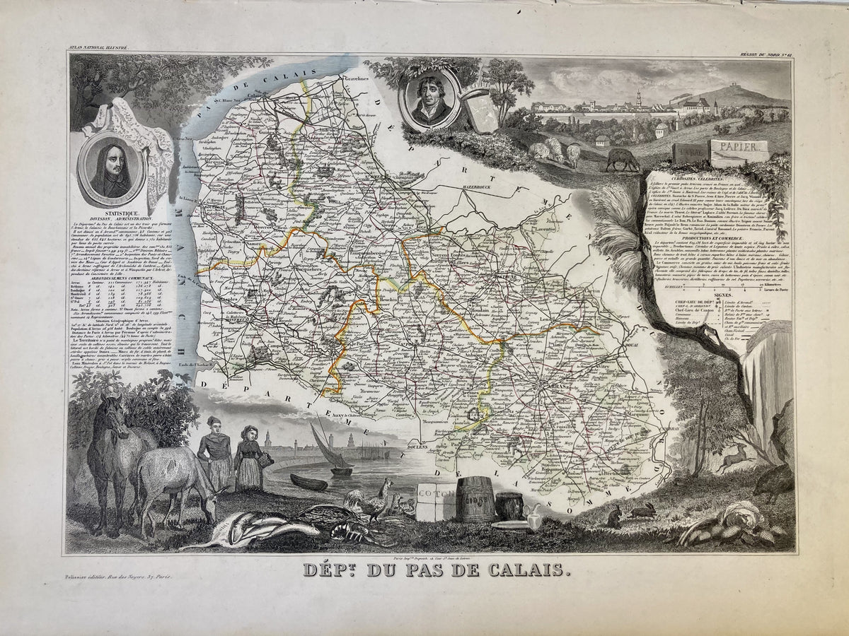Carte Ancienne Reproduite Du Canton D'Ohio 1929 - Art Vintage Sur Toile, Prête à Accrocher