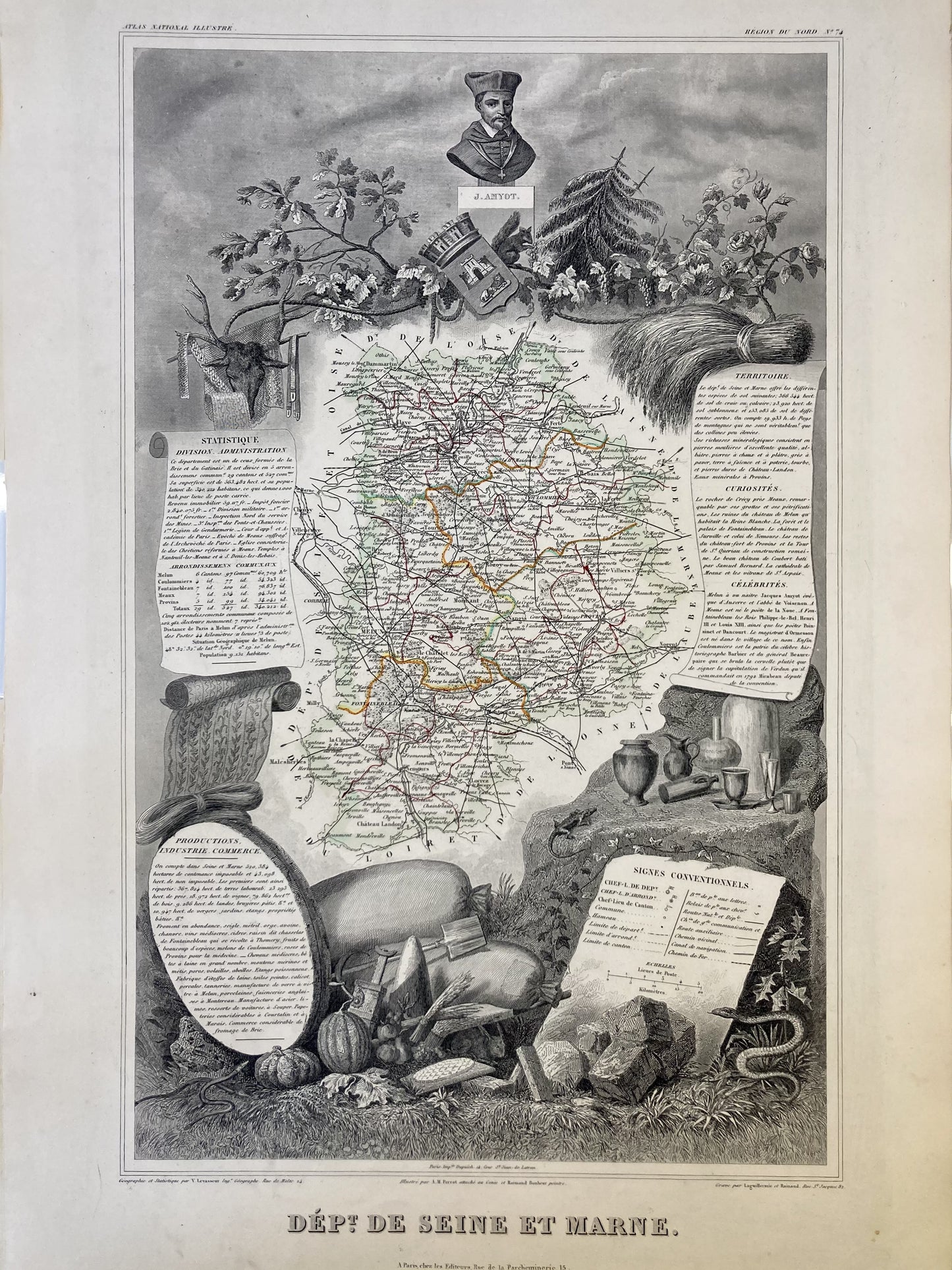 Carte ancienne illustrée de la Seine-et-Marne 4