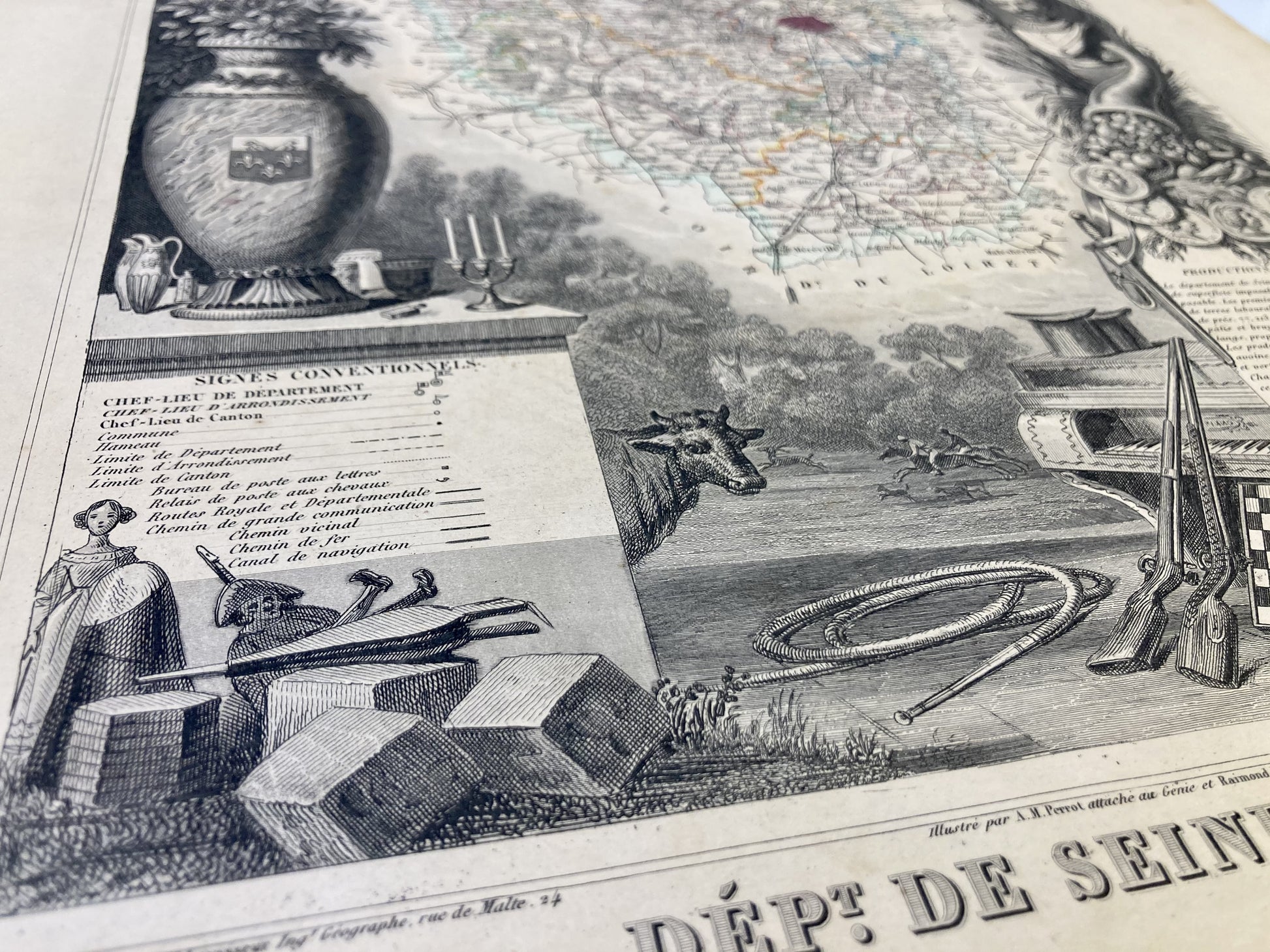 Carte ancienne illustrée de la Seine-et-Oise 3
