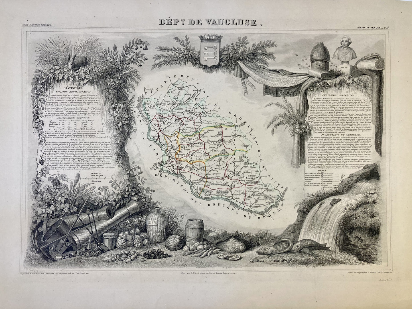 Carte ancienne illustrée du Vaucluse 4
