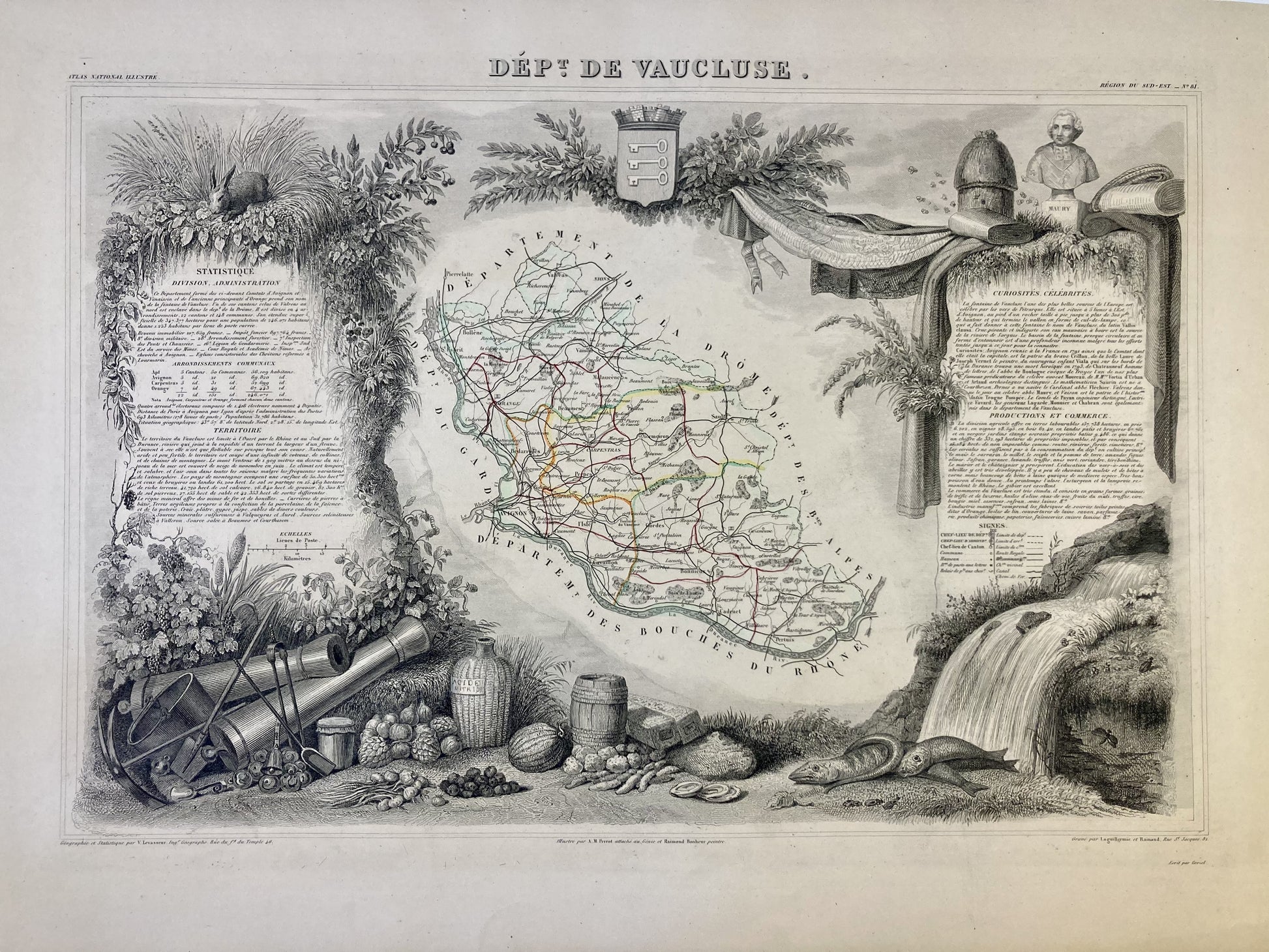 Carte du Vaucluse avec villes et villages
