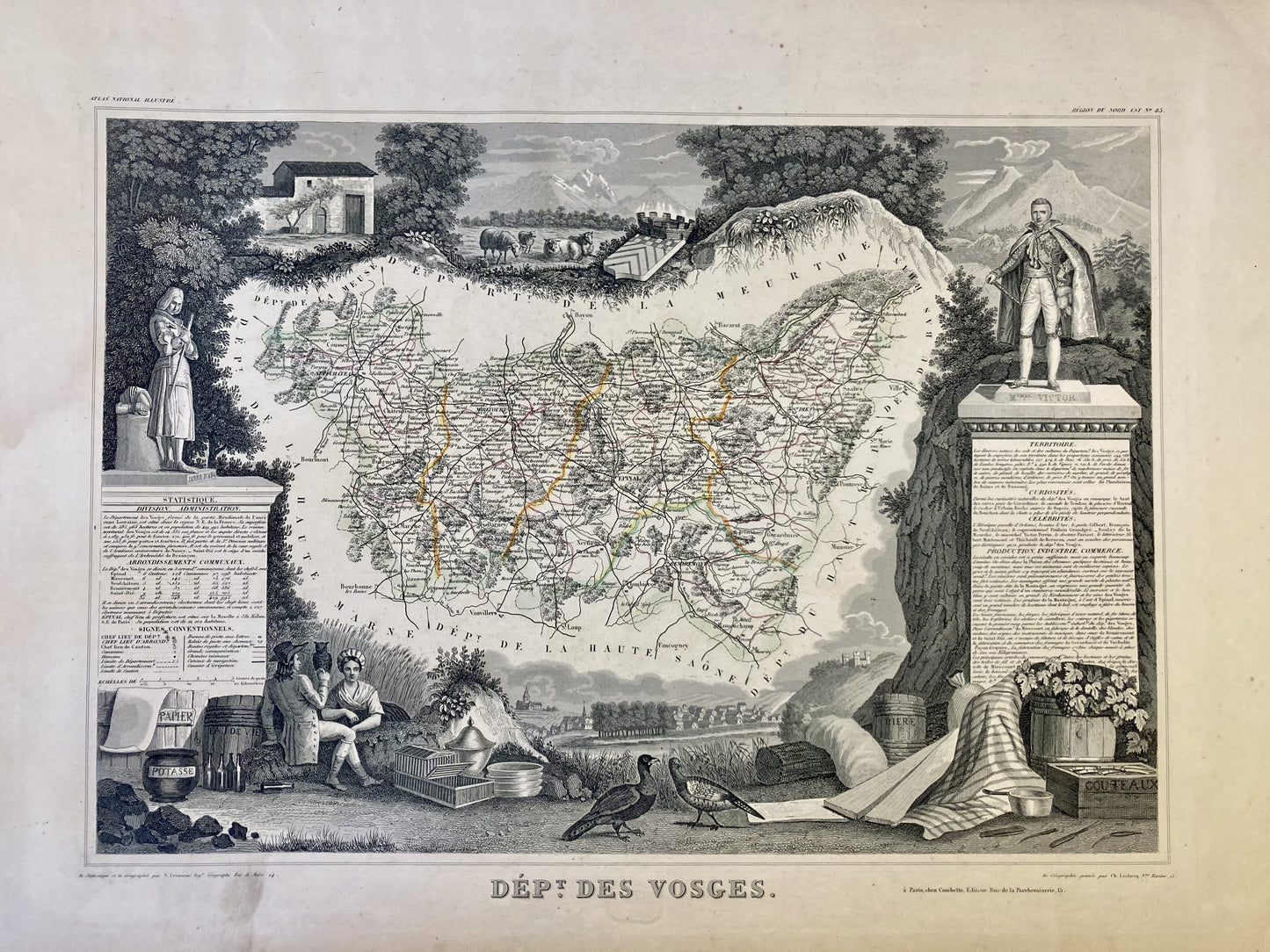 Carte ancienne illustrée des Vosges 4