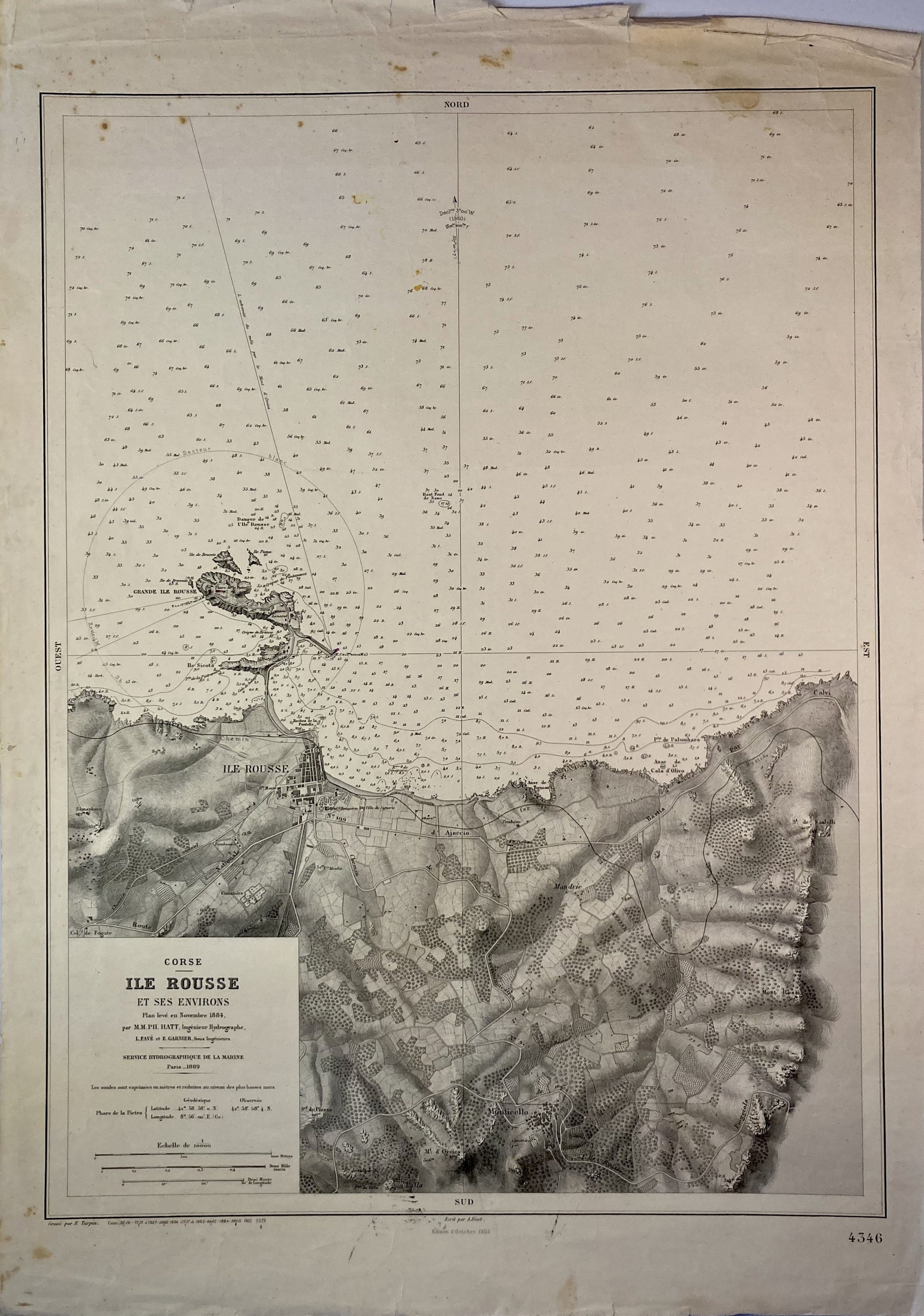 Carte Marine ancienne de l'Île Rousse