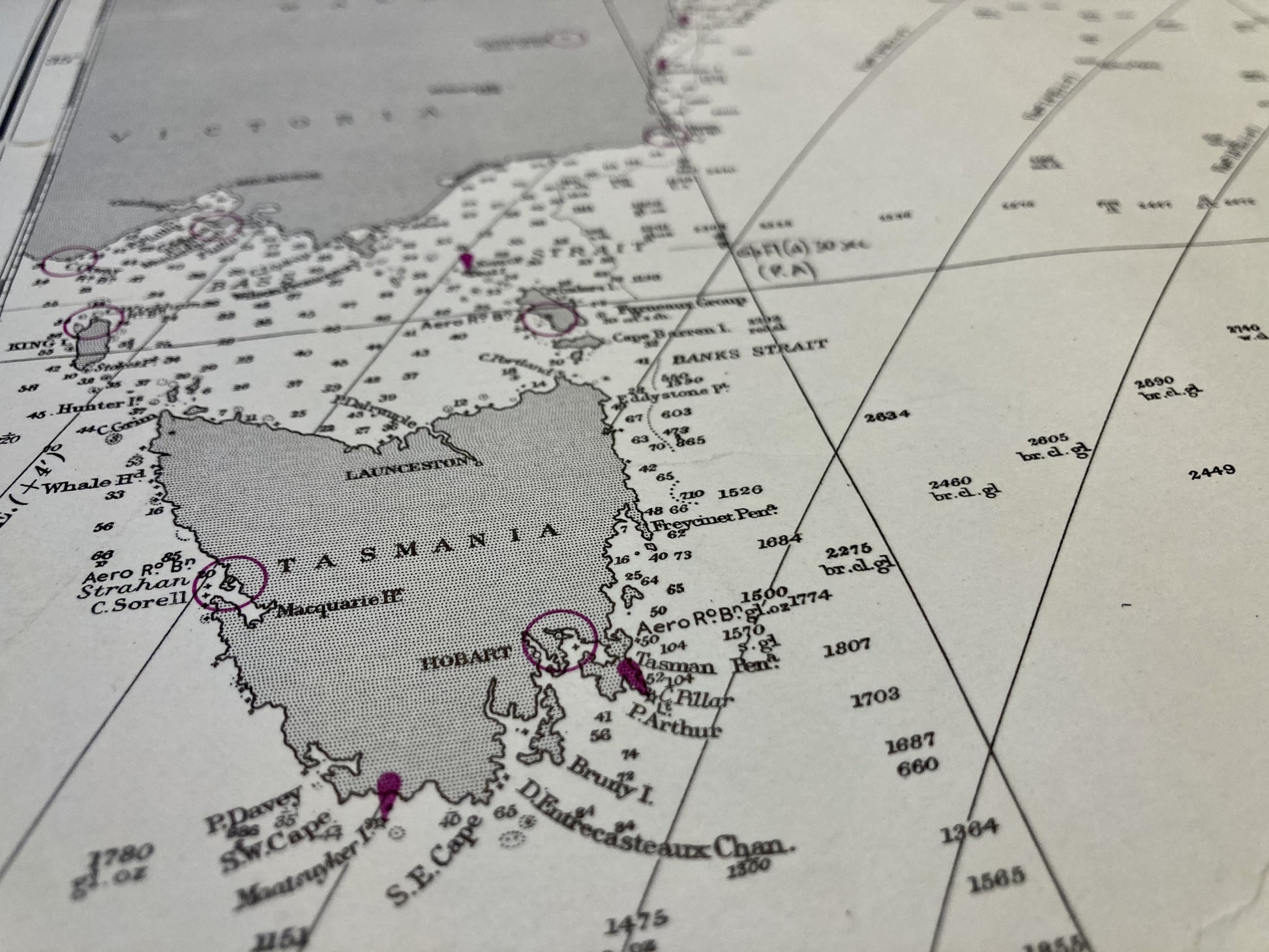 Autre détail de la carte Marine ancienne de la Nouvelle-Zélande