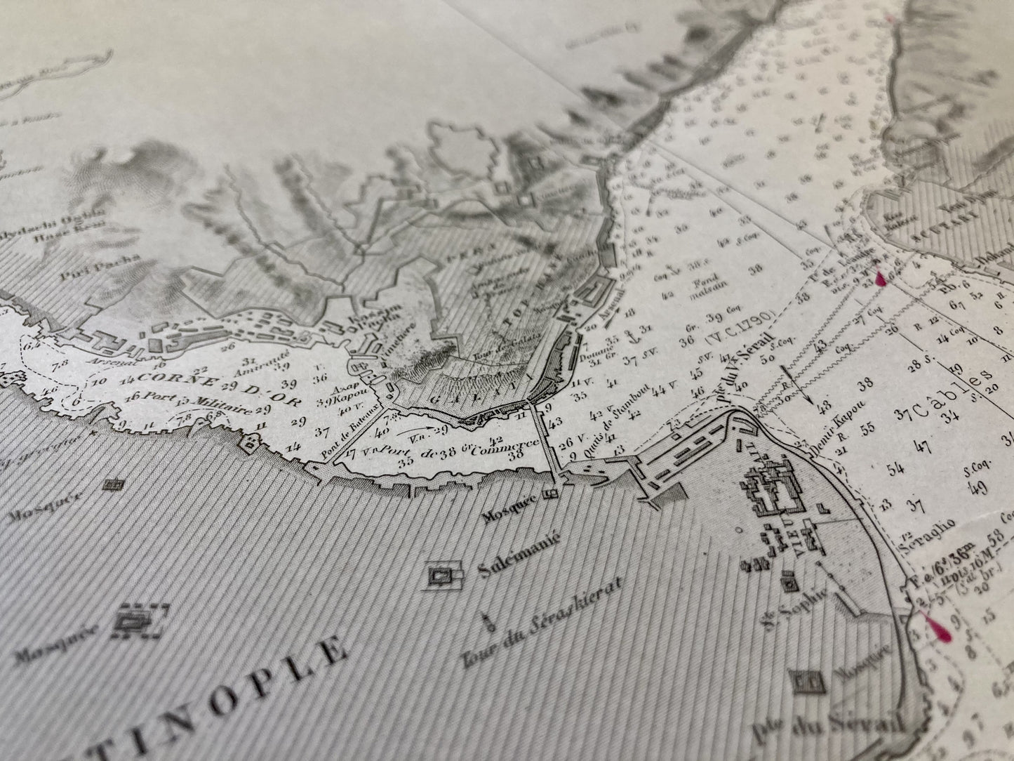 Détail de la carte Marine ancienne du Bosphore
