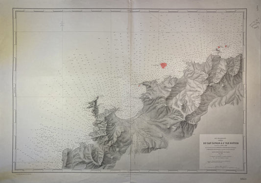 Carte Marine ancienne du Cap Cavalo à l'Île Rousse