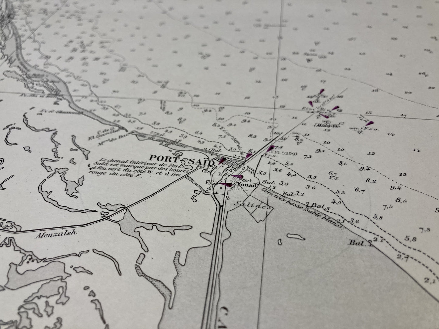 Détail de la carte Marine ancienne de Damiette à El Arish