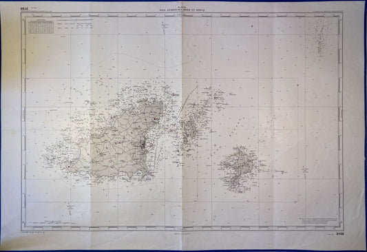 Carte Marine ancienne de Guernesey, Herm et Sercq