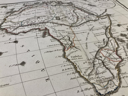 Détail de la carte ancienne de l'Afrique par Félix Delamarche