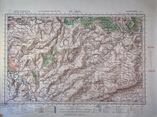 Carte ancienne de l'Algérie, région de El Aria