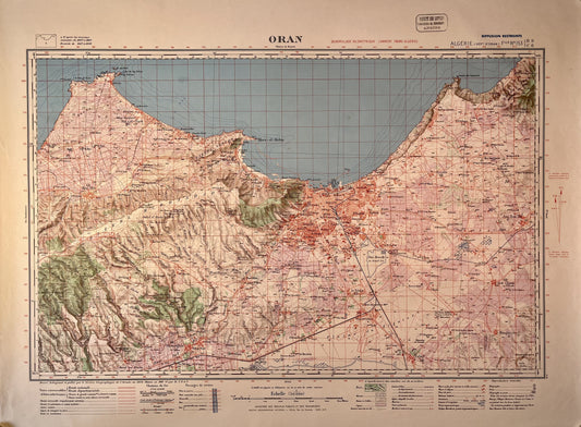 Carte ancienne de l'Algérie, région d'Oran