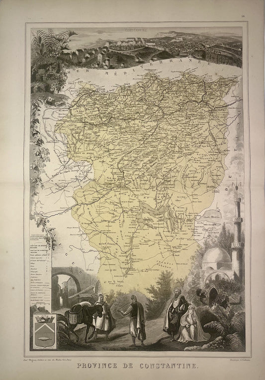 Carte ancienne de l'Algérie, Province de Constantine