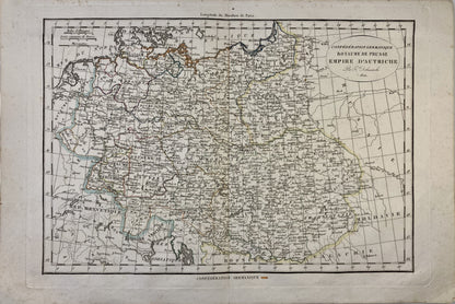 Carte ancienne de l'Allemagne, de la Pologne et de l'Autriche par Félix Delamarche