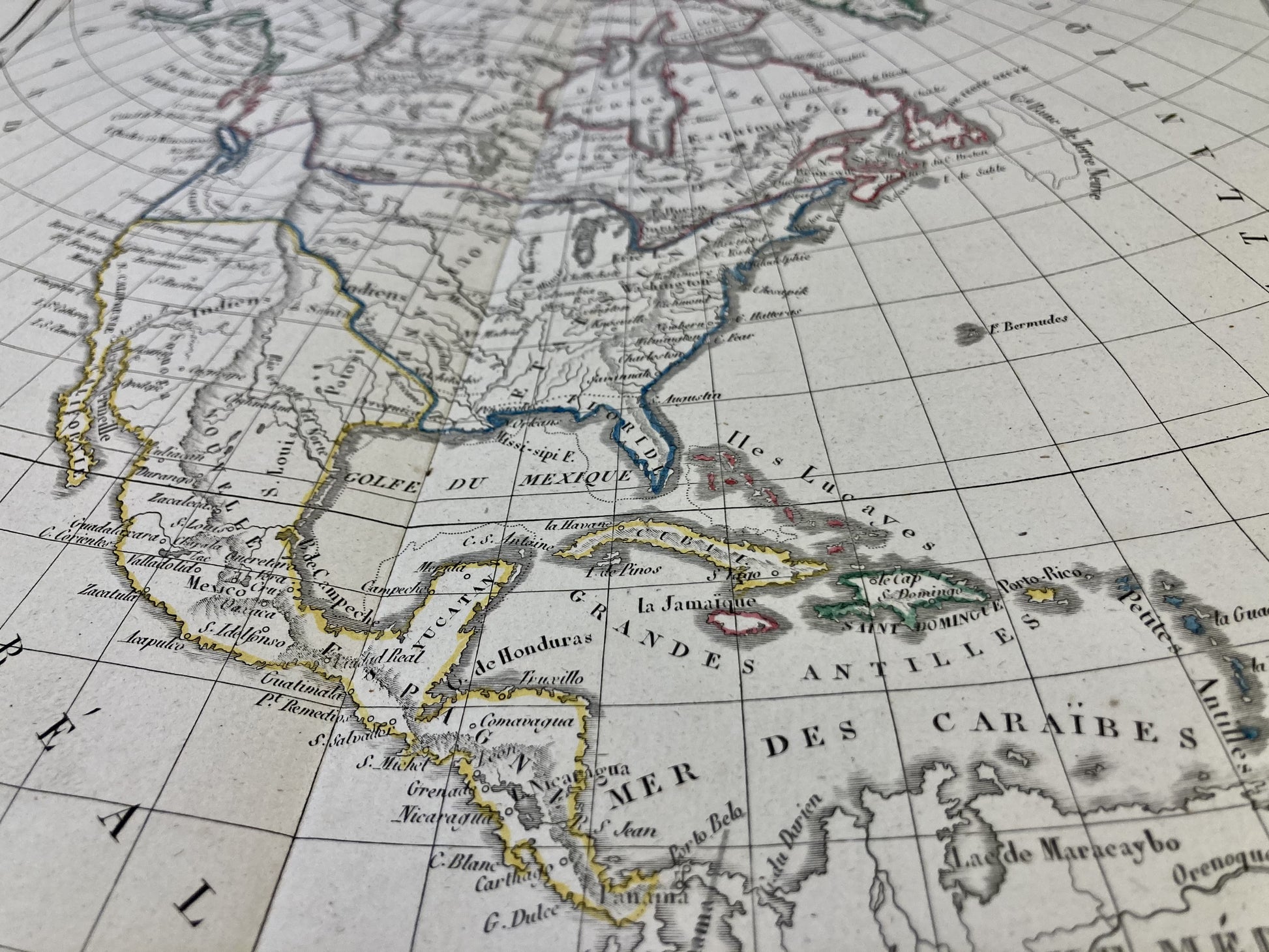 Détail de la carte ancienne de l'Amérique du Nord par Félix Delamarche