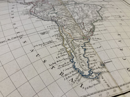Détail de la carte ancienne de l'Amérique du Sud par Félix Delamarche
