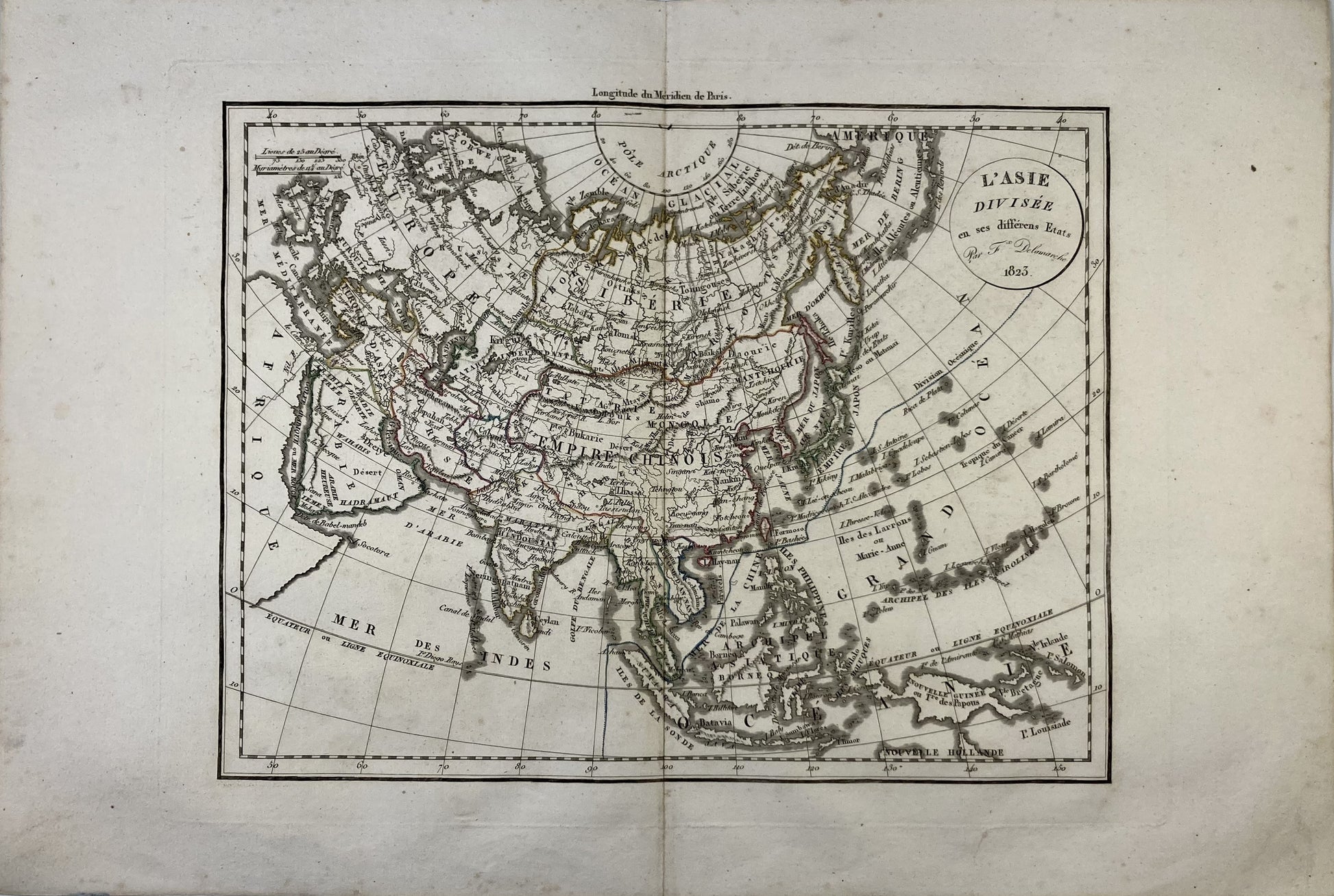 Carte ancienne de l'Asie par Félix Delamarche