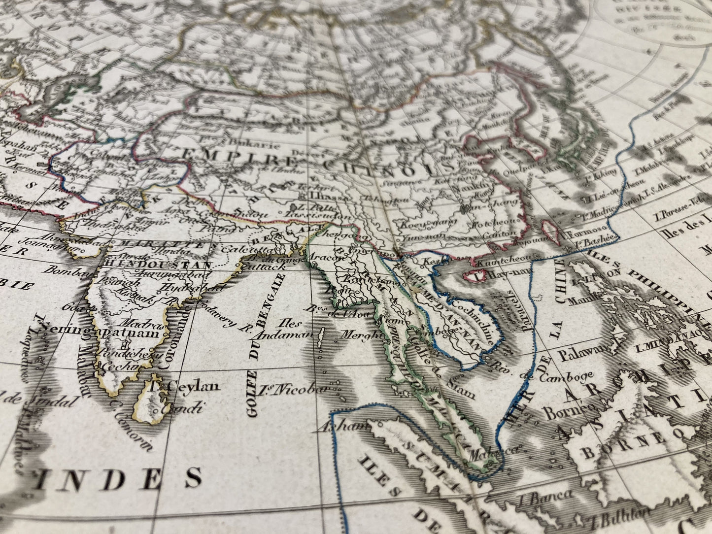 Détail de la carte ancienne de l'Asie par Félix Delamarche