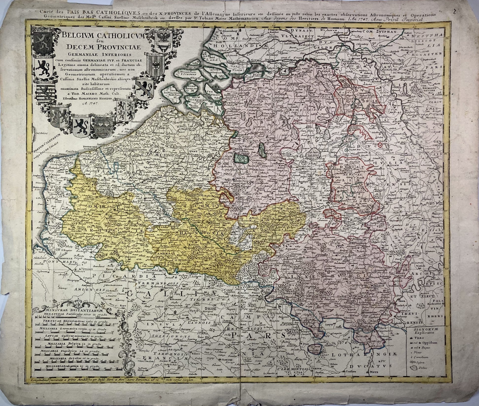 Carte ancienne de la Belgique par les héritiers Homann