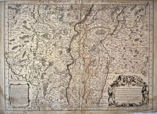 Carte ancienne du Sud du Duché de Bourgogne