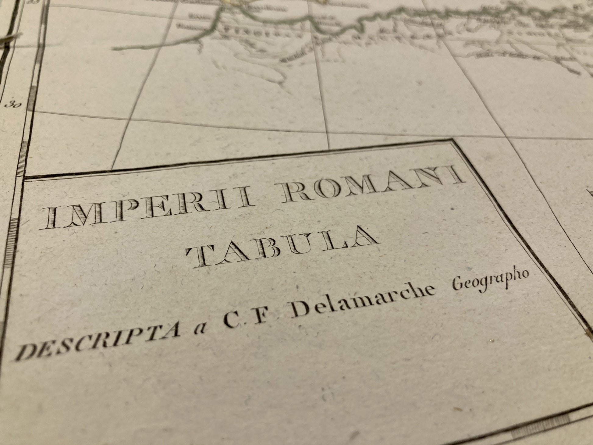 Cartouche de la carte ancienne de l'Empire Romain par Félix Delamarche