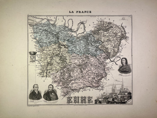 Poster Ancienne carte de l'Irlande, 1870 – Tableau Poster Ancienne carte de l'Irlande, 1870 – Tableau