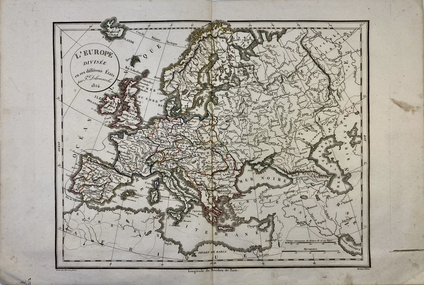 Carte ancienne de l'Europe par Félix Delamarche