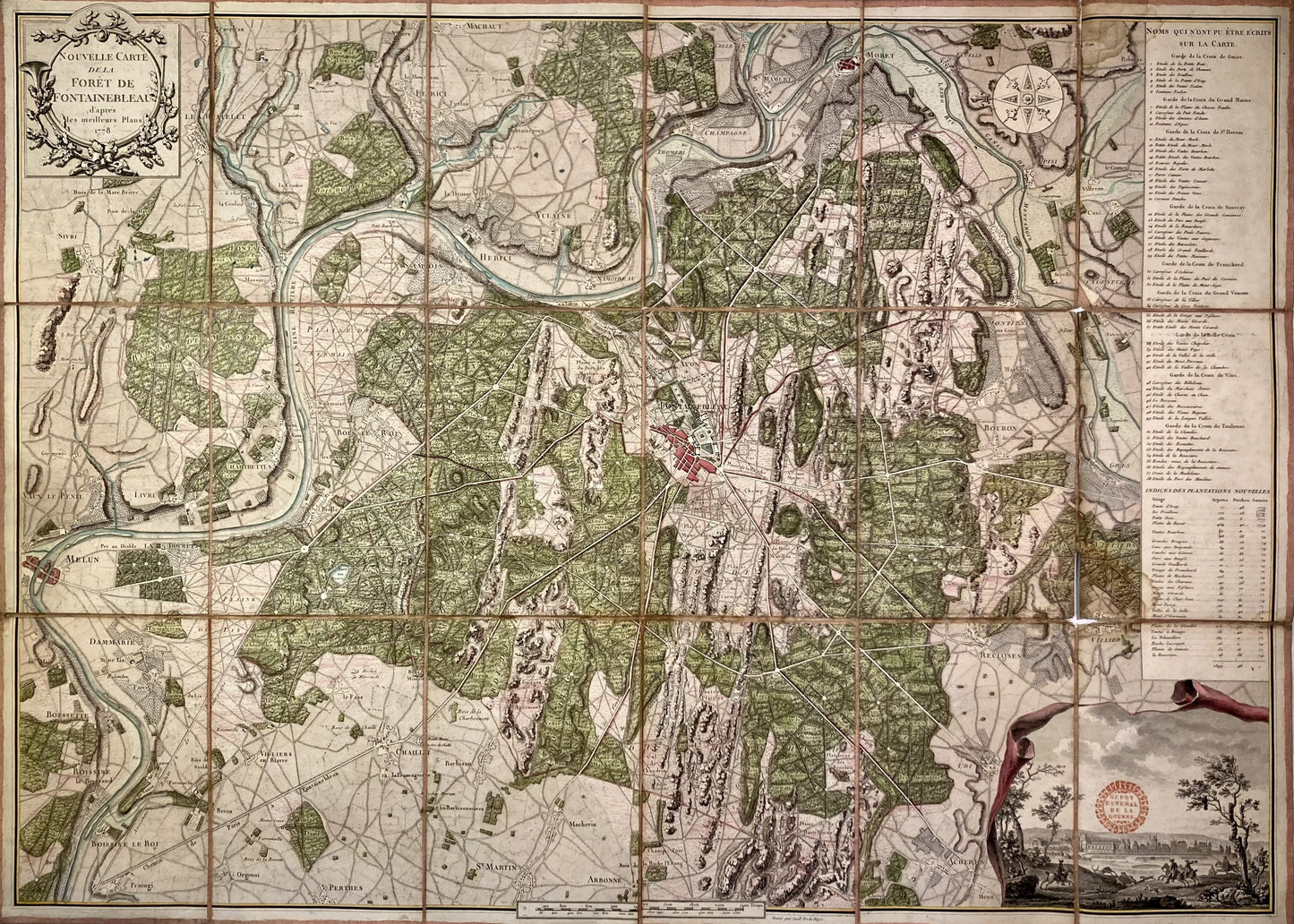 Carte ancienne de la Forêt de Fontainebleau