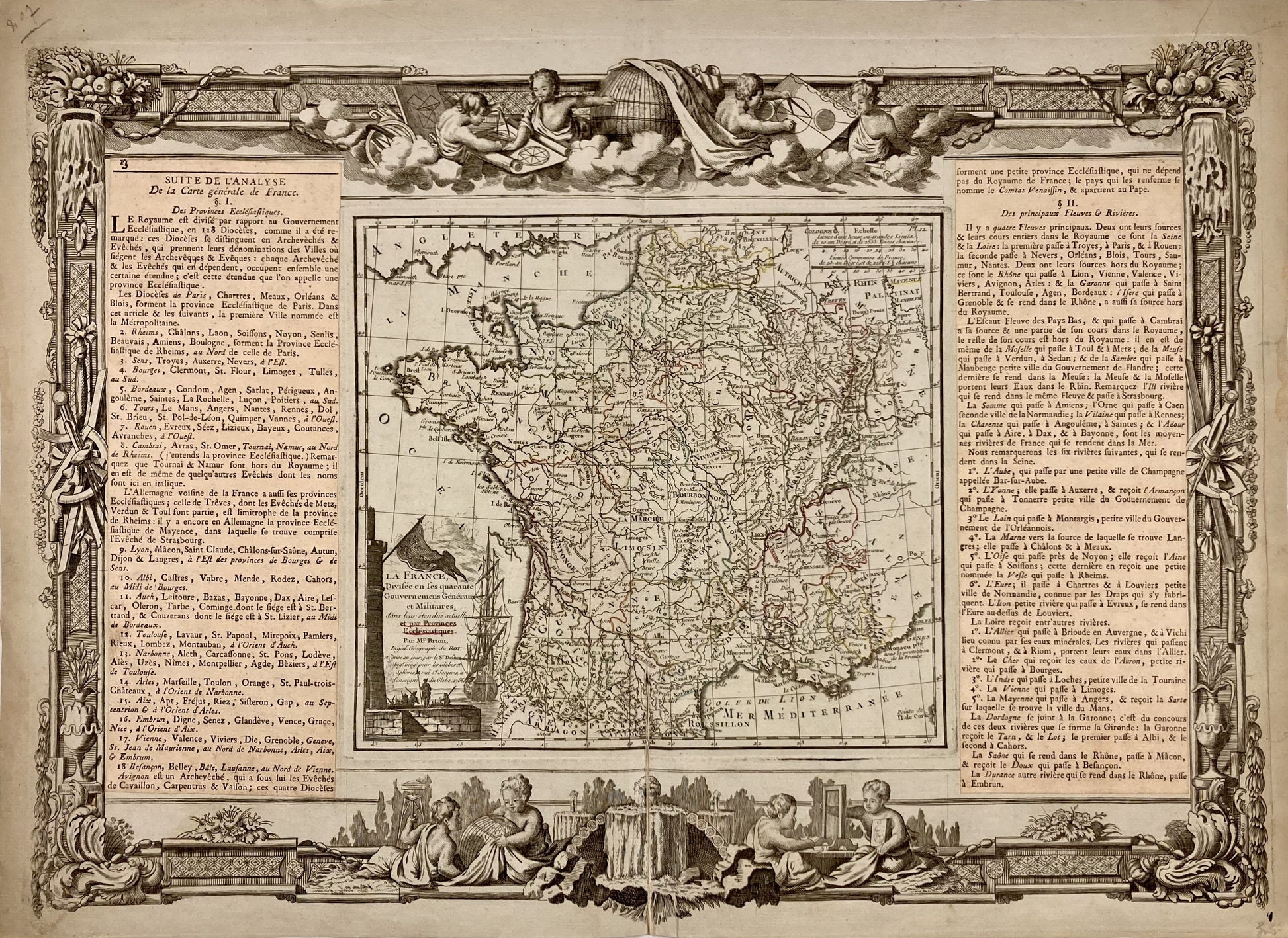 Carte ancienne de la France par Louis Brion de la Tour